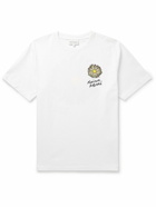 Maison Kitsuné - Floating Flowers Logo-Print Cotton-Jersey T-Shirt - White