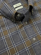 De Bonne Facture - Button-Down Collar Checked Brushed Cotton-Flannel Shirt - Gray