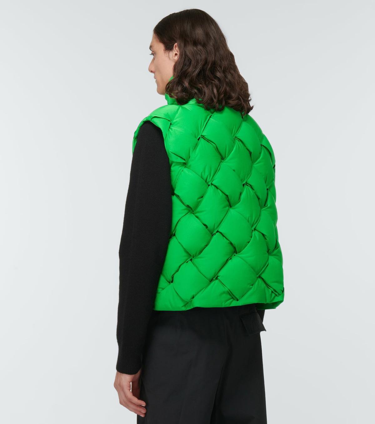 【送料&関税込】Bottega Veneta Acid Green Nylon Padded Vest Bottega Veneta - Intrecciato technical nylon vest Bottega Veneta