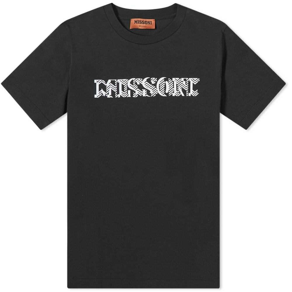 MISSONI レディース Tシャツ・カットソー Missoni Women's Zig Zag Logo T-Shirt in Black Missoni