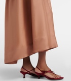 Asceno Heather pleated silk twill maxi dress