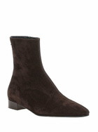 Carel aiglon Brown Boots With Logo Embroidery On The Side And Zip Closure On The Side In Suede Woman