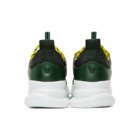 Versace Green and Yellow Plaid Chain Sneakers