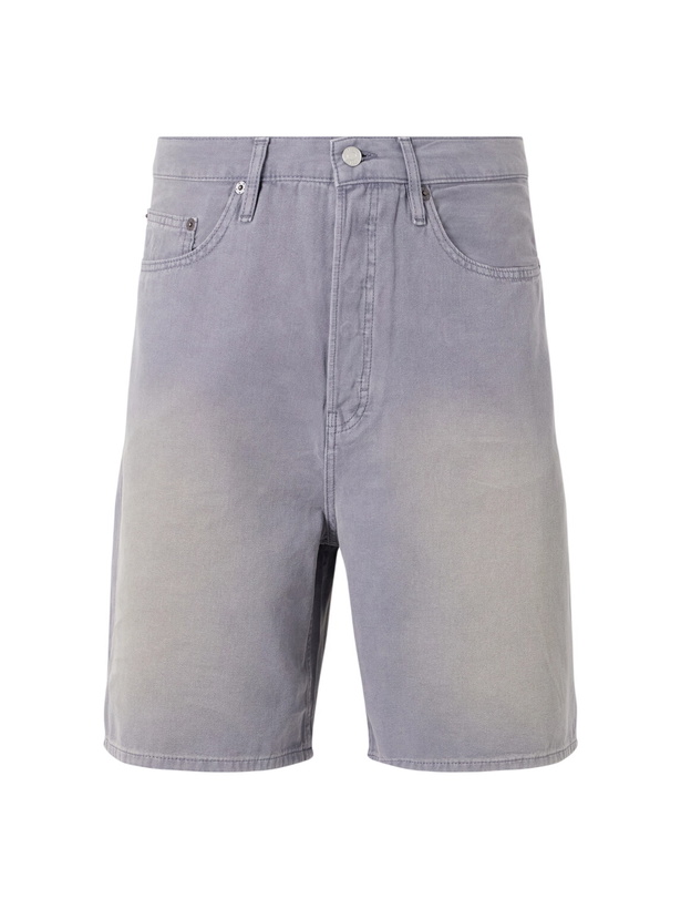 Photo: FRAME - Faded Cotton-Canvas Shorts - Blue