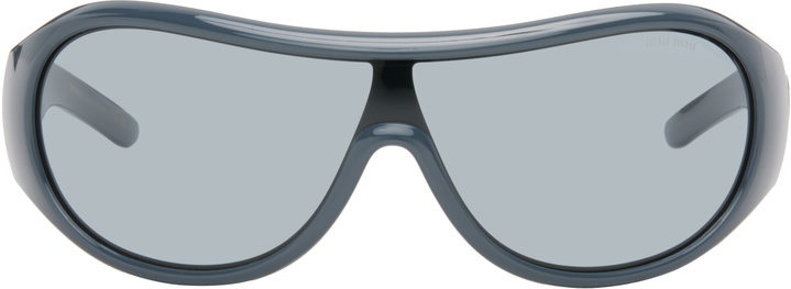 Photo: Miu Miu Eyewear Blue 'Archive 2005' Sunglasses