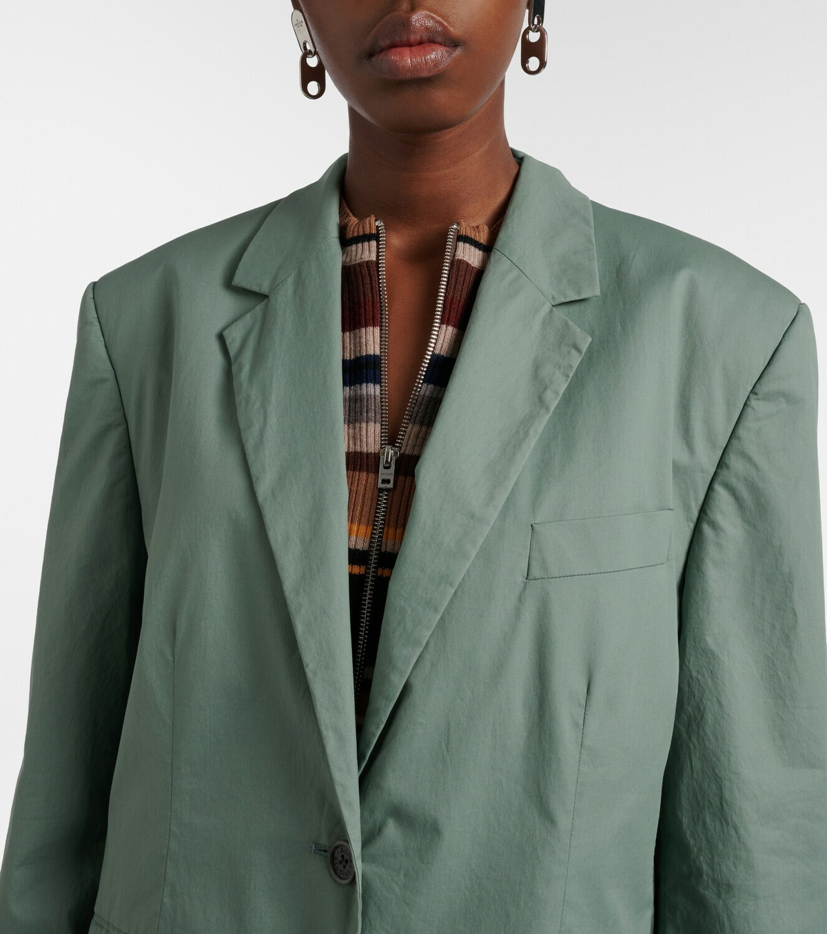 Acne Studios Scarf-detail oversized cotton twill blazer