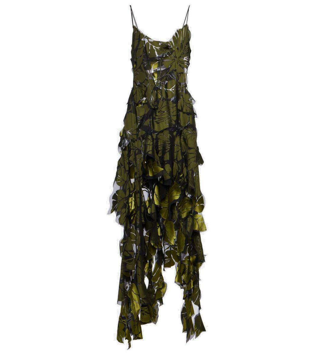 Acne Studios Patchwork asymmetric midi dress Acne Studios