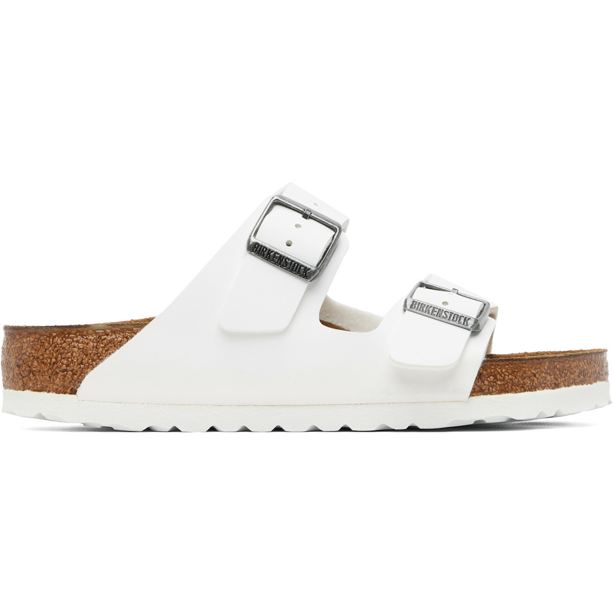 Birkenstock White Regular Arizona Birko-Flor Sandals