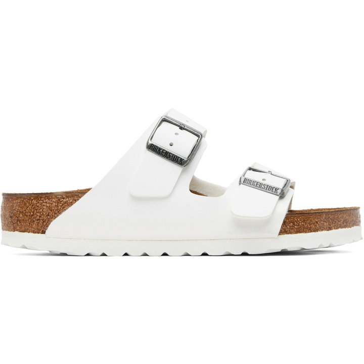 Photo: Birkenstock White Regular Arizona Birko-Flor Sandals