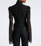 De La Vali Vitalis lace cotton-blend corset top