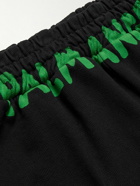 Palm Angels - Logo-Print Cotton-Jersey Drawstring Shorts - Black