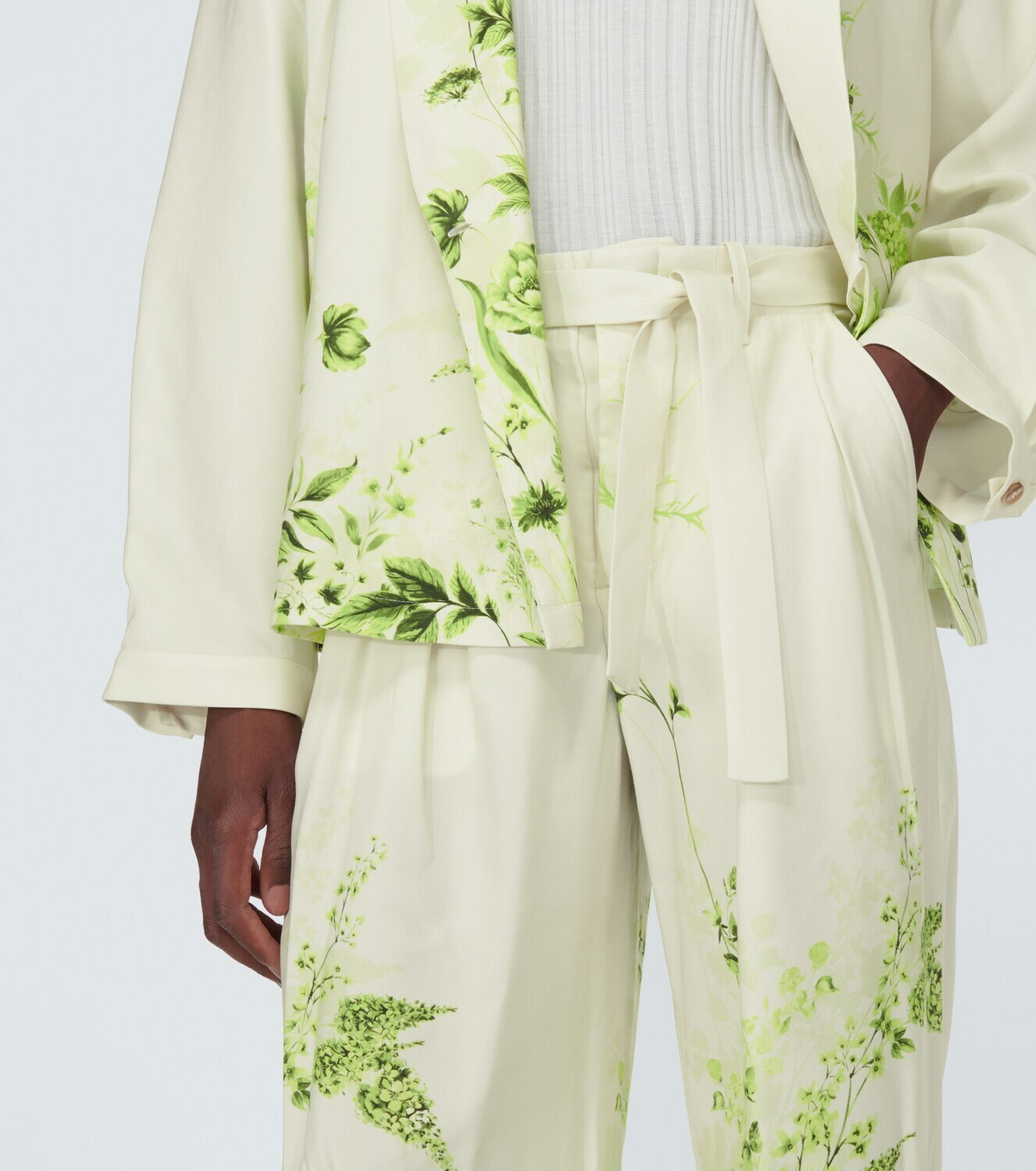 King & Tuckfield Floral belted straight pants