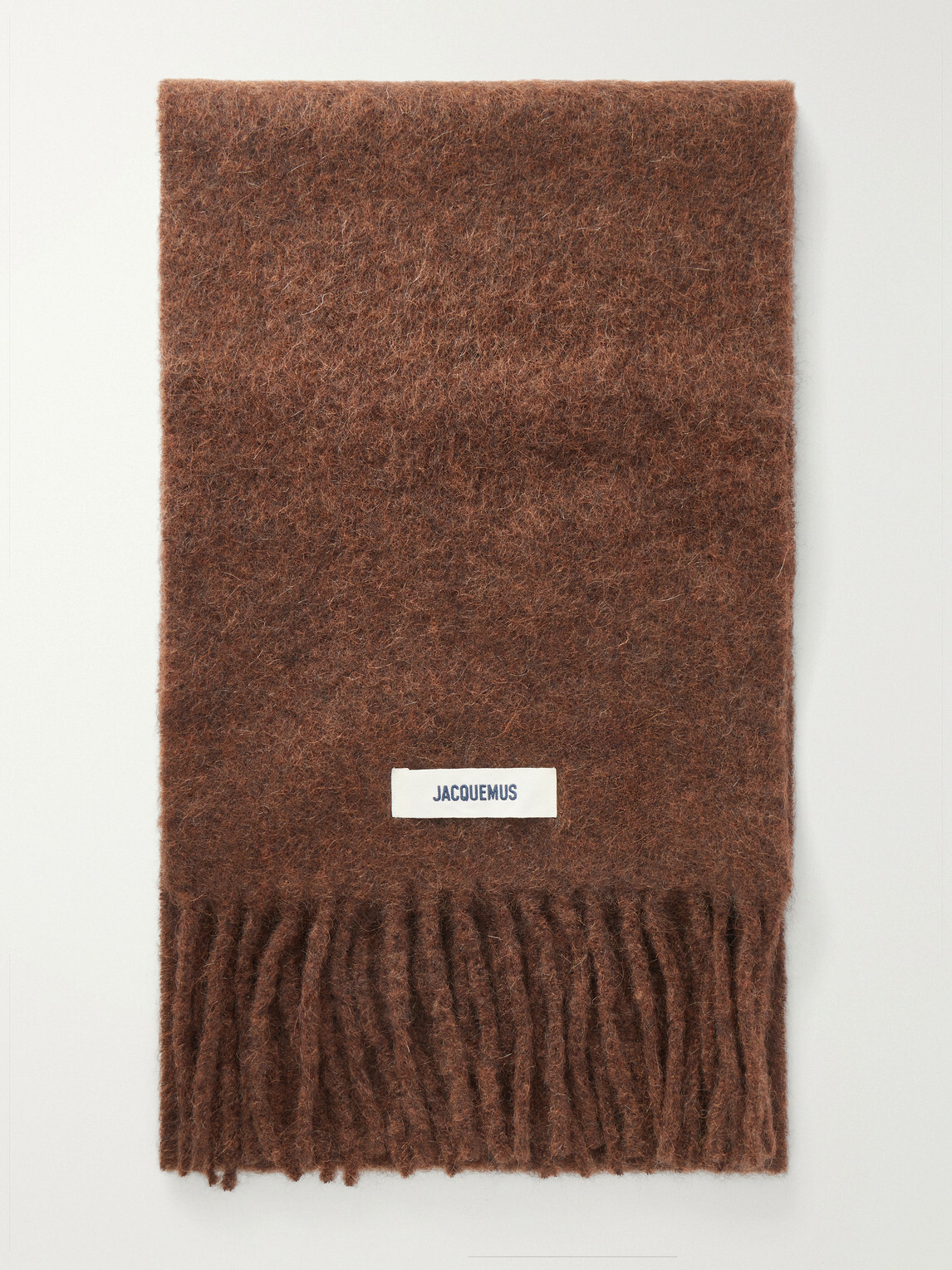 Jacquemus - Logo-Appliquéd Fringed Woven Scarf - Brown