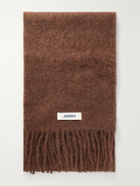 Jacquemus - Logo-Appliquéd Fringed Woven Scarf - Brown