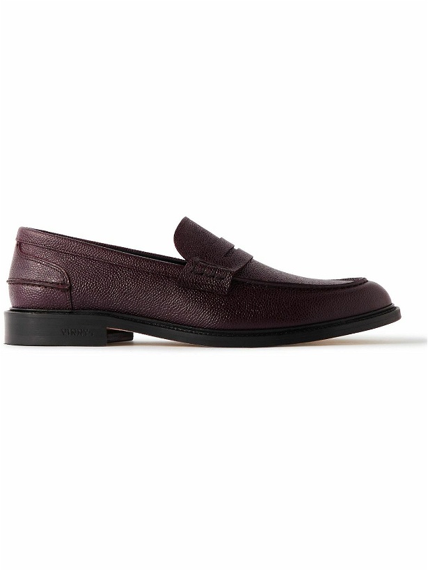 Photo: VINNY's - Townee Pebble-Grain Leather Penny Loafers - Burgundy