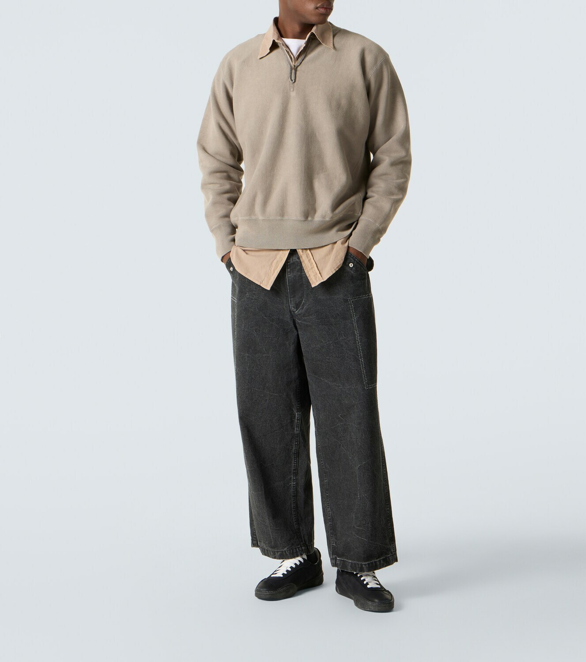 A.Presse Vintage cotton jersey half-zip sweatshirt A.PRESSE