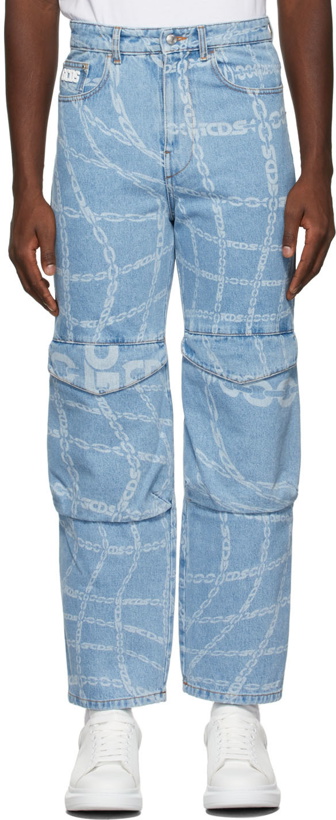 Photo: GCDS Blue Chain Pocket Jeans
