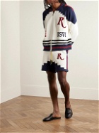 Rhude - Saint Croix Straight-Leg Logo-Appliquéd Intarsia Cotton Drawstring Shorts - White