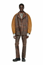 Diesel Cocoon peacoat in crackle leather - Leather jackets Mens in Brown