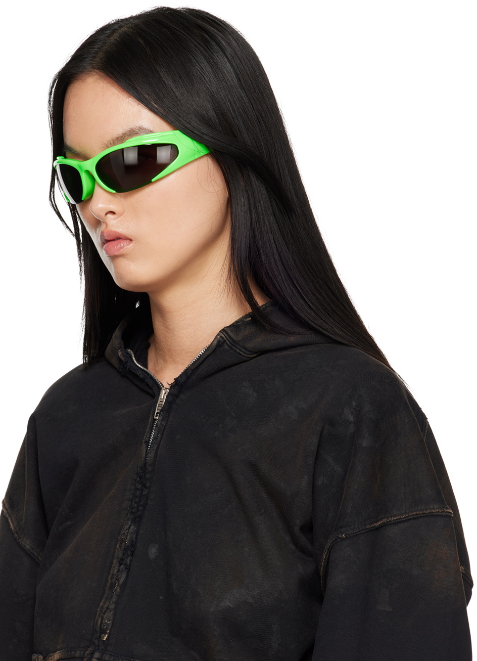 Balenciaga Green Oval Sunglasses Balenciaga