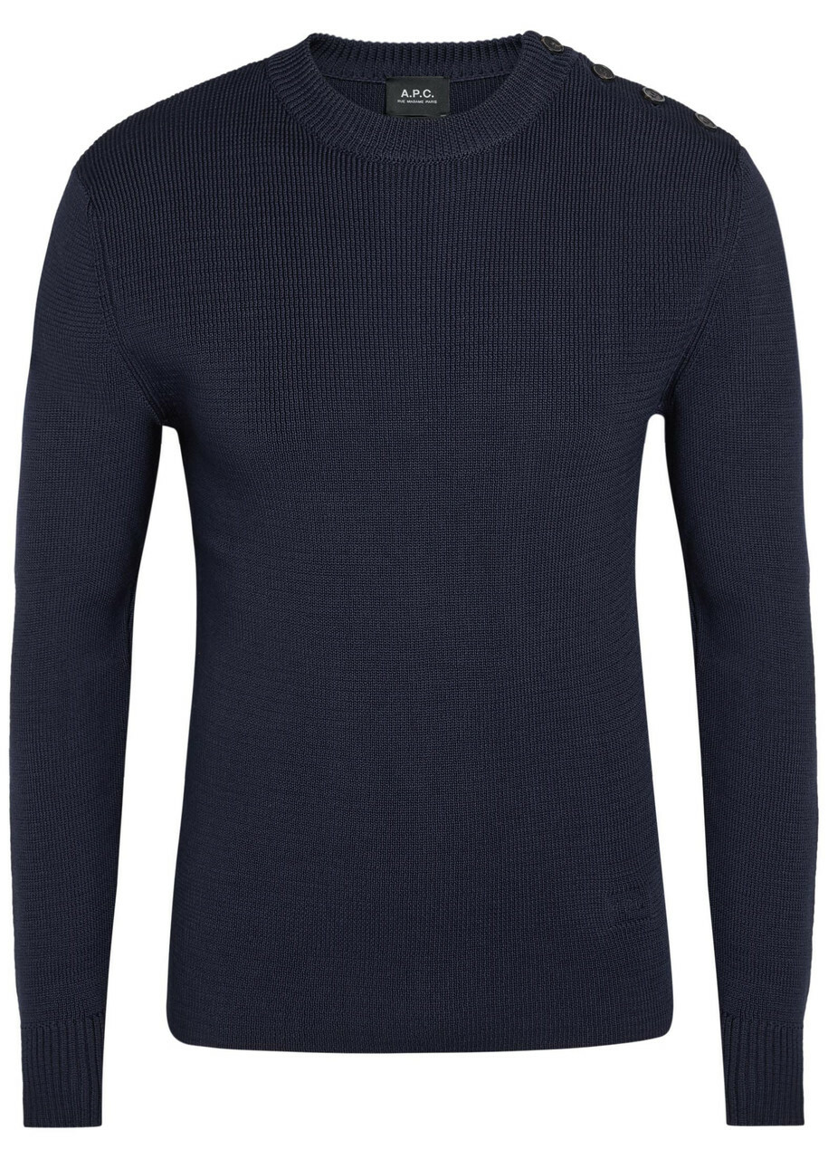 A.P.C. Marin Cotton-knit Jumper Navy