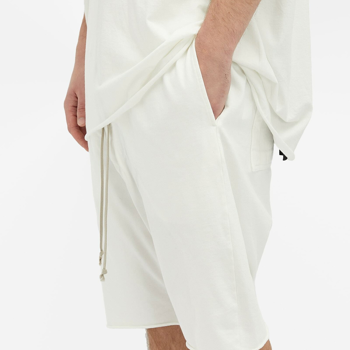 Rick Owens DRKSHDW Men's Drawstring Pods Shorts in Milk Rick