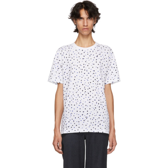 Photo: PS by Paul Smith White Regular Fit Polka Dot T-Shirt