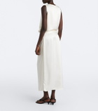 Róhe Gathered satin midi skirt