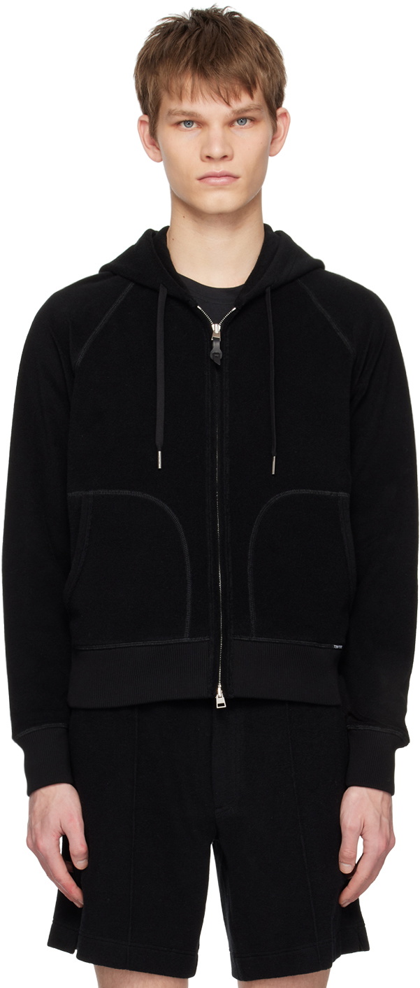 TOM FORD Black Towelling Hoodie TOM FORD