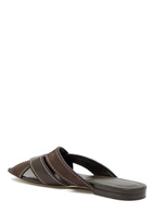 Tods Square-toe Suede and Leather Sandals Black