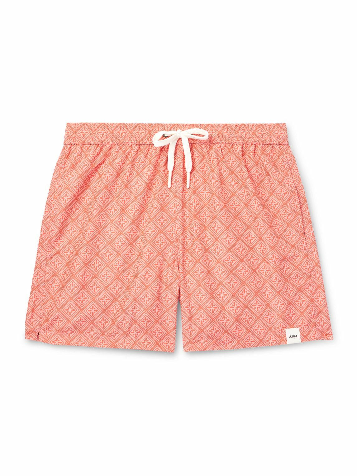 Altea - Straight-Leg Printed Swim Shorts - Orange