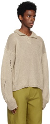 ROA Beige Cutout Sweater