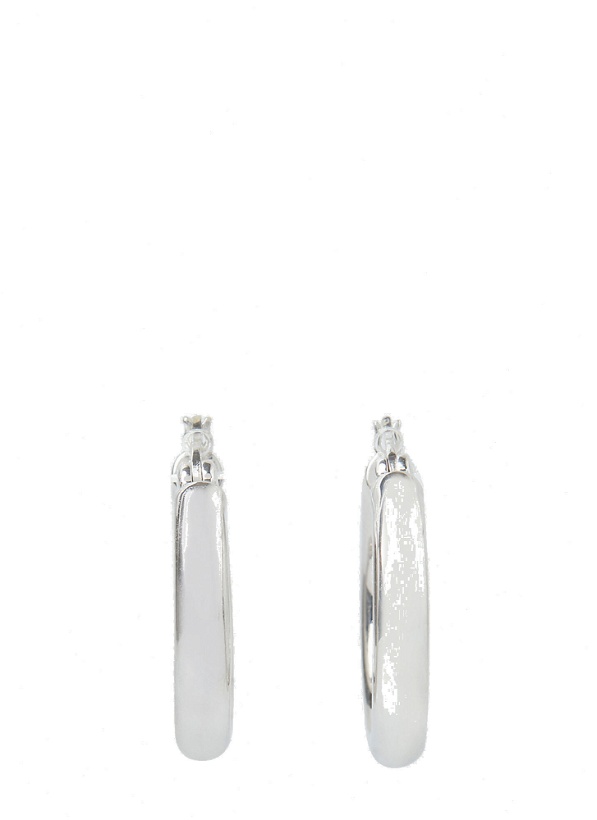 Photo: Classic Thick Hoop Medium Earrings in Silver