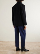 Massimo Alba - Stan Tapered Pleated Herringbone Cotton Trousers - Blue