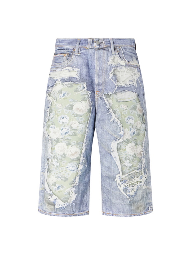 Photo: Acne Studios - Judda Rose Printed Cotton Shorts - Blue