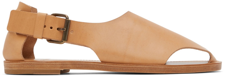 Photo: Hed Mayner Beige Leather Cut-Out Sandals