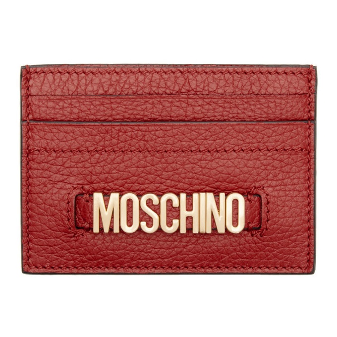 Photo: Moschino Red Logo Card Holder