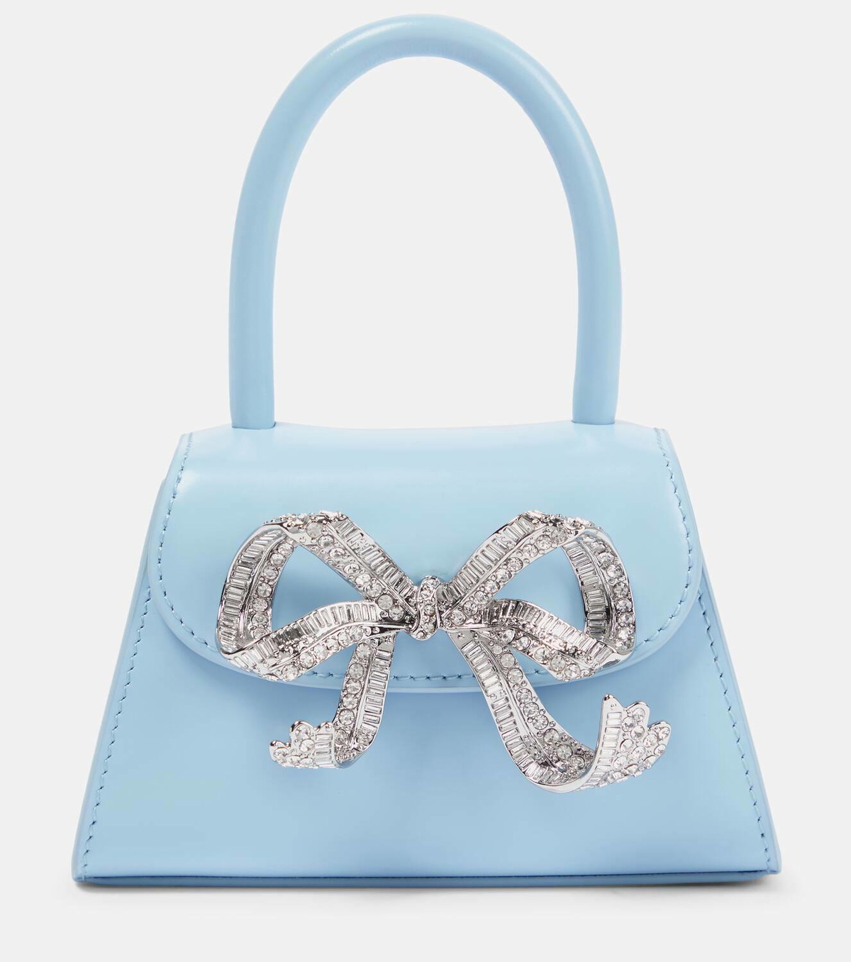 Self-Portrait The Bow Micro leather tote bag