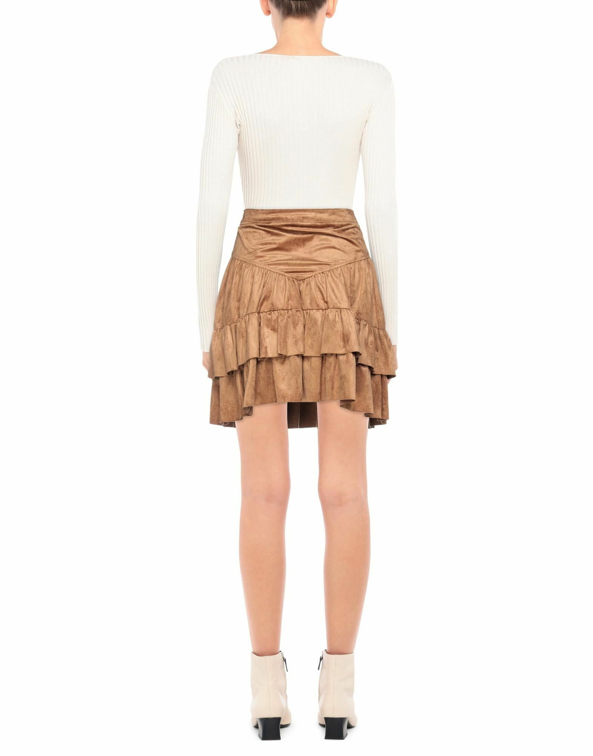 Manila Grace Womens Mini skirt Camel