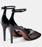 Alaïa Leather-trimmed mesh pumps