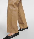 Toteme High-rise leather straight pants