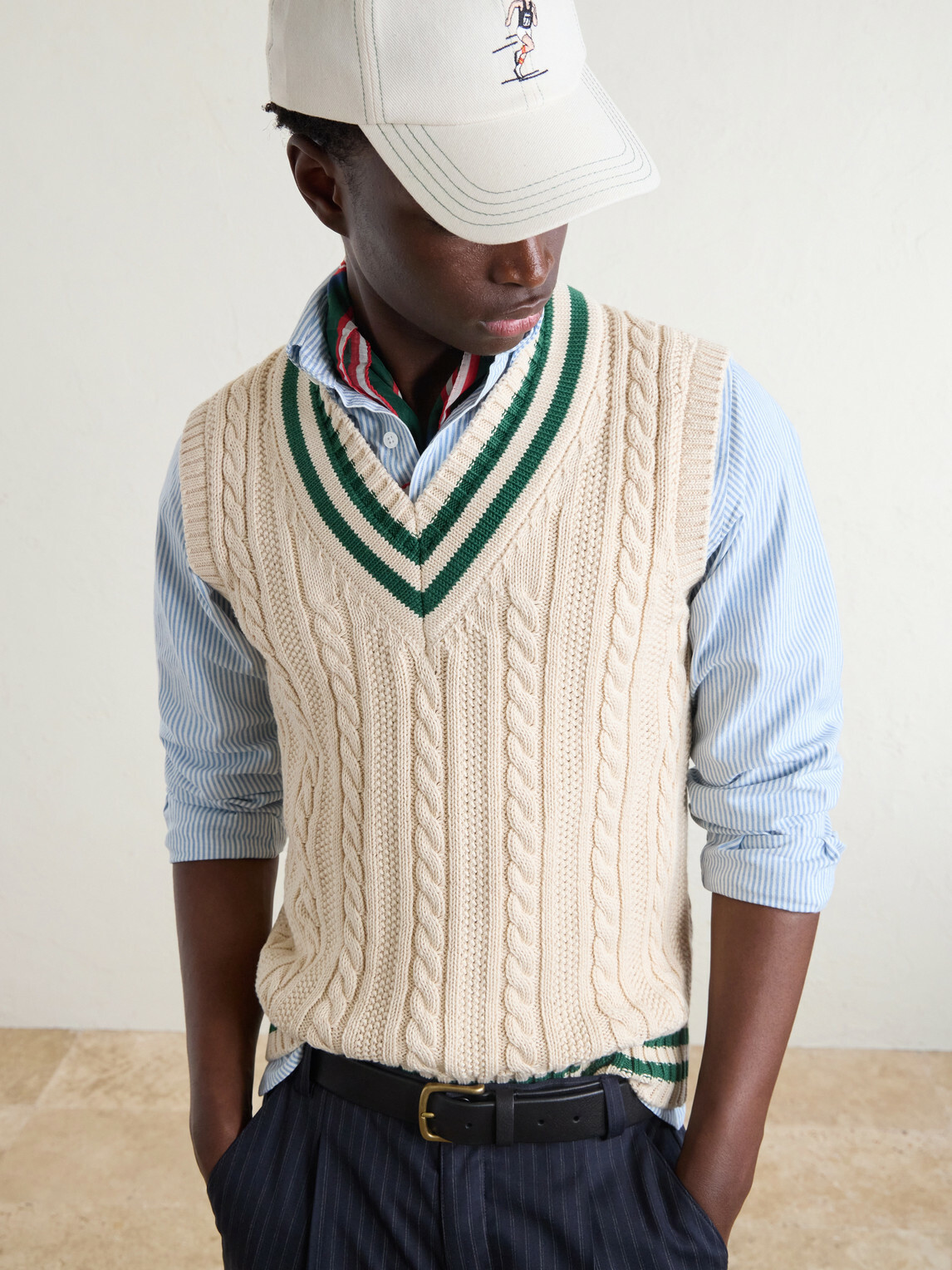 Drake's - Cricket Knitted Cotton and Cashmere-Blend Vest - Neutrals
