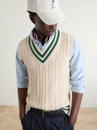Drake's - Cricket Knitted Cotton and Cashmere-Blend Vest - Neutrals