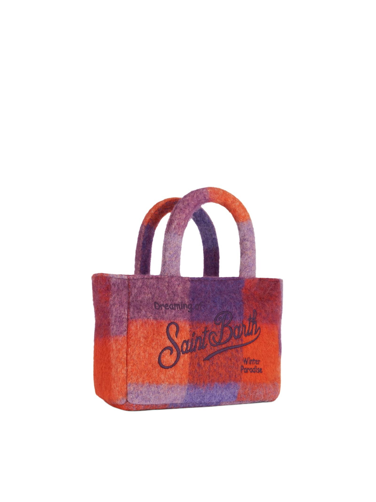 MC2 Saint Barth Soft Wooly Clarine Handbag With Check Pattern