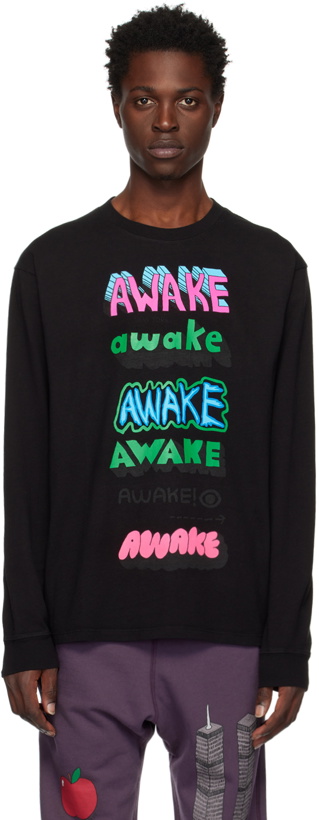 Photo: Awake NY Black Printed Long Sleeve T-Shirt