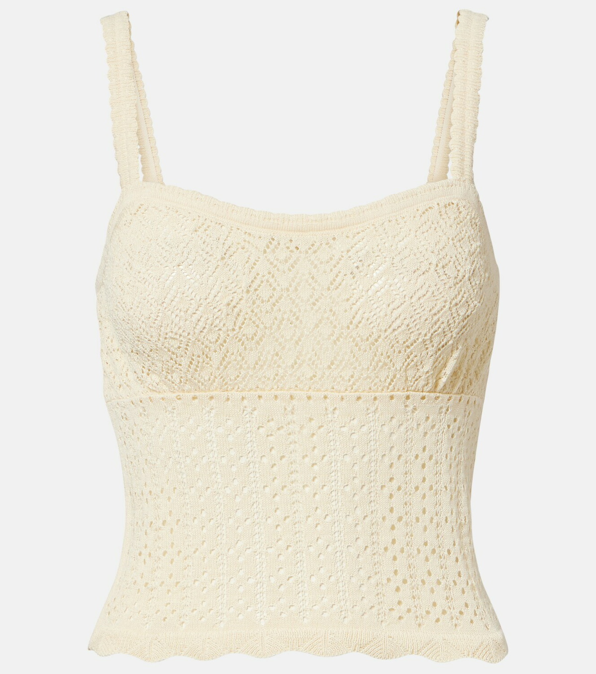 Dôen Nadille pointelle scalloped top