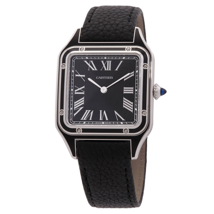 Photo: Cartier Santos-Dumont Hand Wind Black Dial Watch WSSA0068