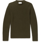 Mr P. - Ribbed Merino Wool Sweater - Men - Army green