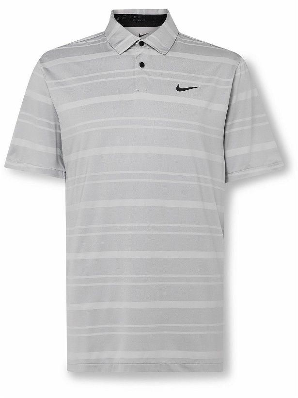 Photo: Nike Golf - Tour Striped Dri-FIT Golf Polo Shirt - Gray