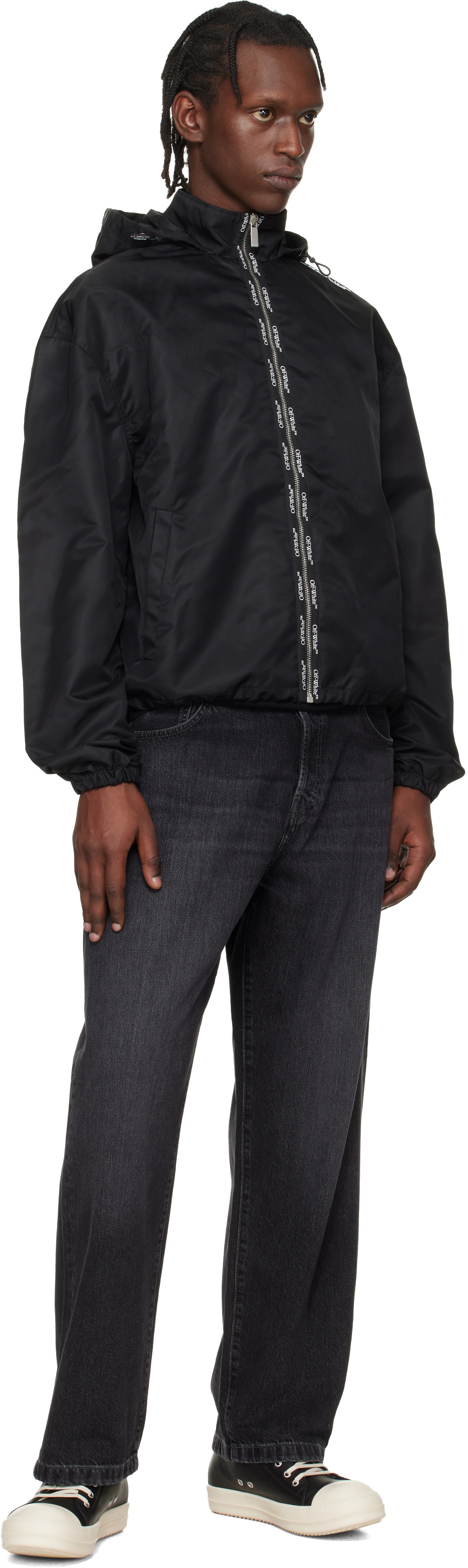 Off-White Black Bookish Nylon Windbreaker Jacket
